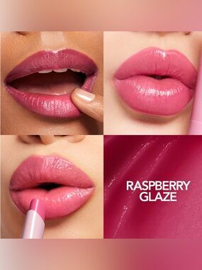Buxom Raspberry Glaze Full-On Plumping Lip Glow Balm- sheer raspberry pink